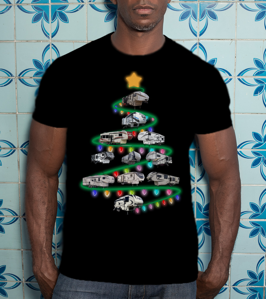 Christmas 5Th Wheel Tree With Lights And Star T-Shirt