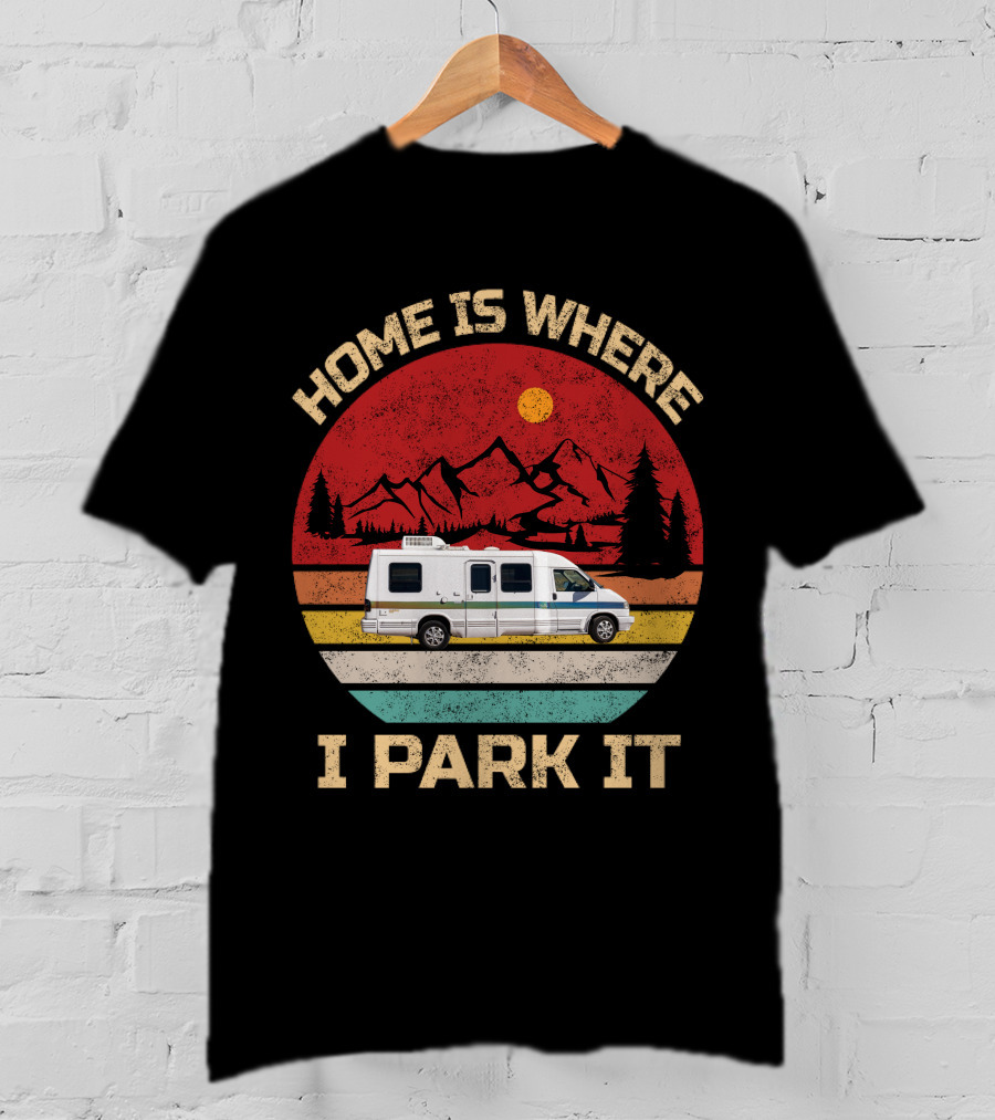 Home Is Where I Park It 95 Rialta Mountains Sun Retro T-Shirt