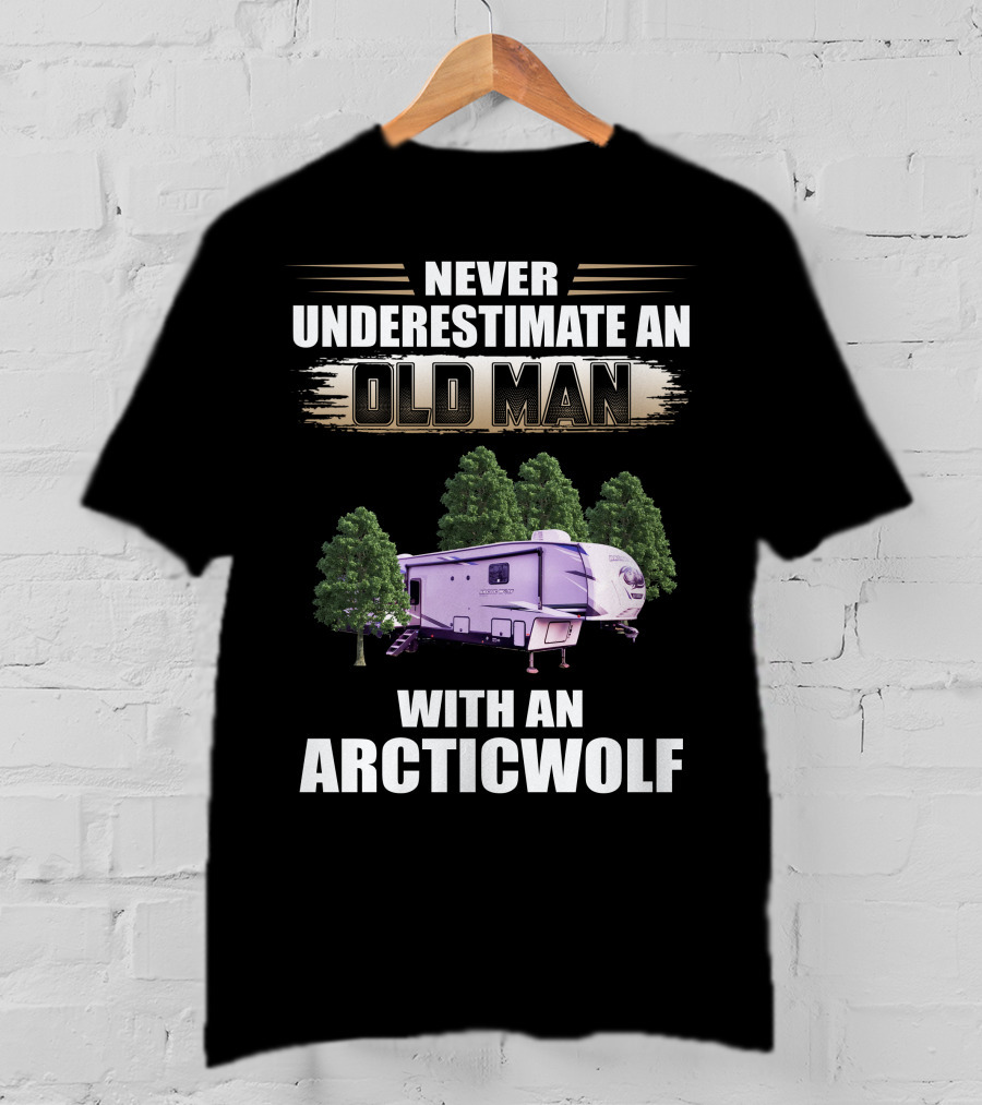 Never Underestimate An Old Man With An Arctic Wolf 3660Suite T-Shirt