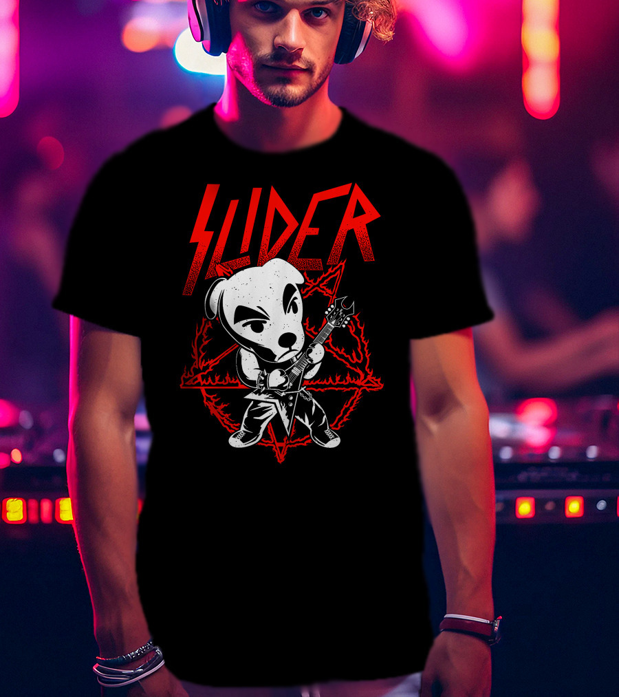 Slider Heavy Metal Animal Crossing Character T-Shirt