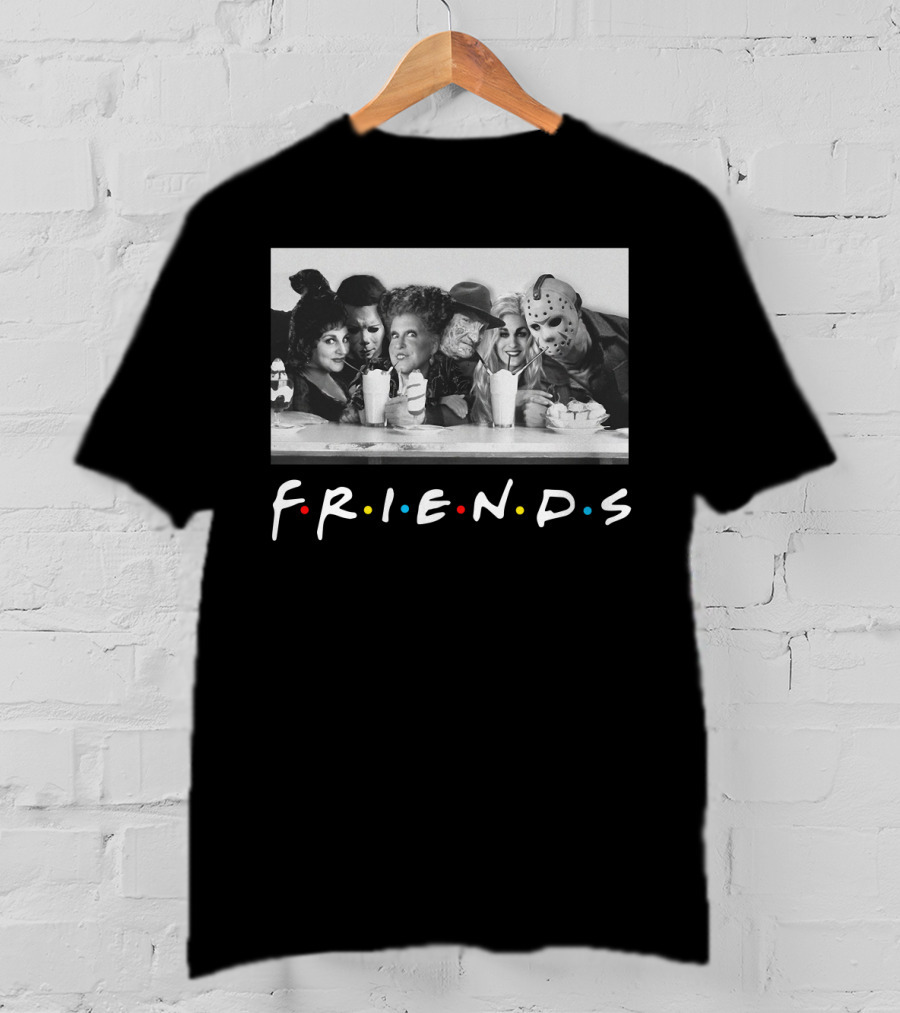Friends Horror Hocus Pocus Michael Myers Freddy Krueger Jason Voorhees T-Shirt