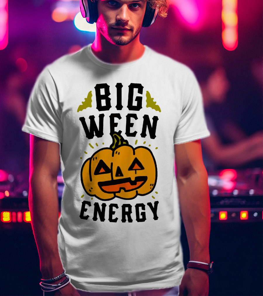 Big Ween Energy Pumpkin Halloween Jack-O'-Lantern T-Shirt