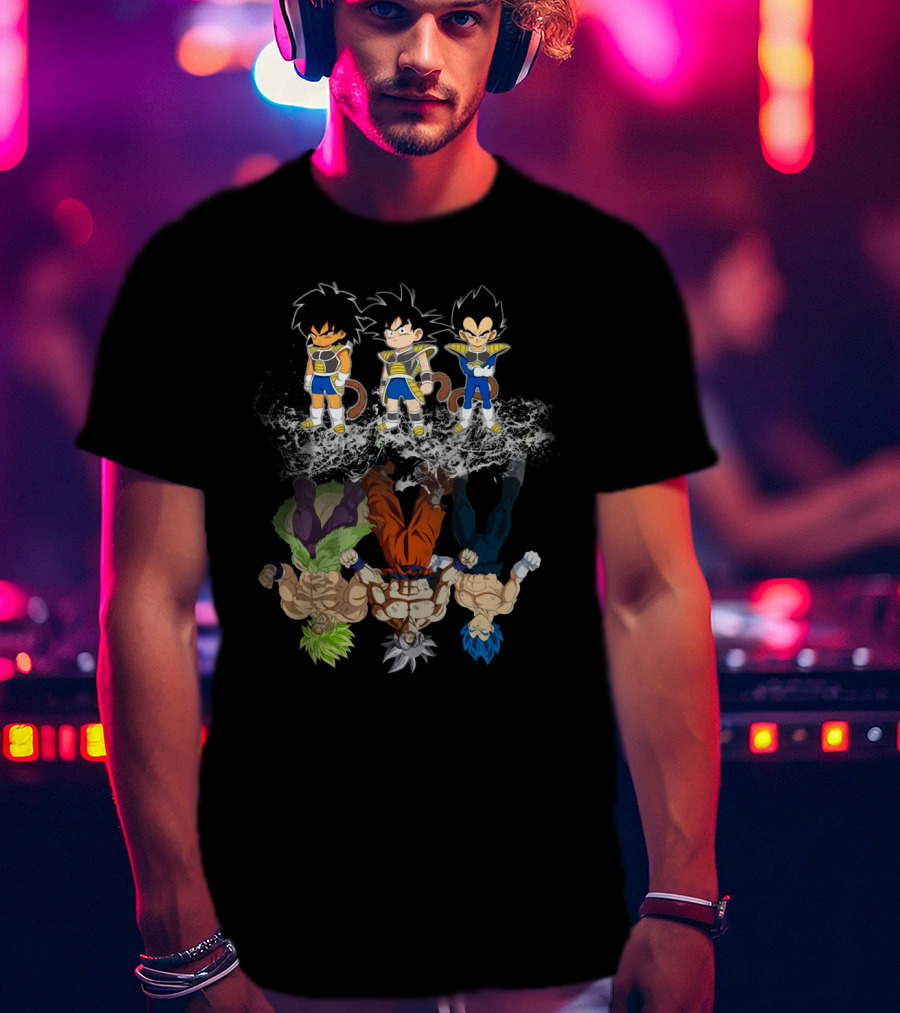 Broly Goku Vegeta Saiyan Reflection Super Saiyan Transformations T-Shirt