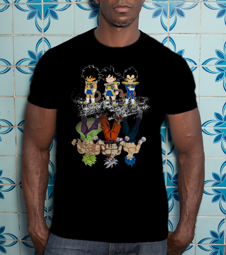 Broly Goku Vegeta Saiyan Reflection Super Saiyan Transformations T-Shirt