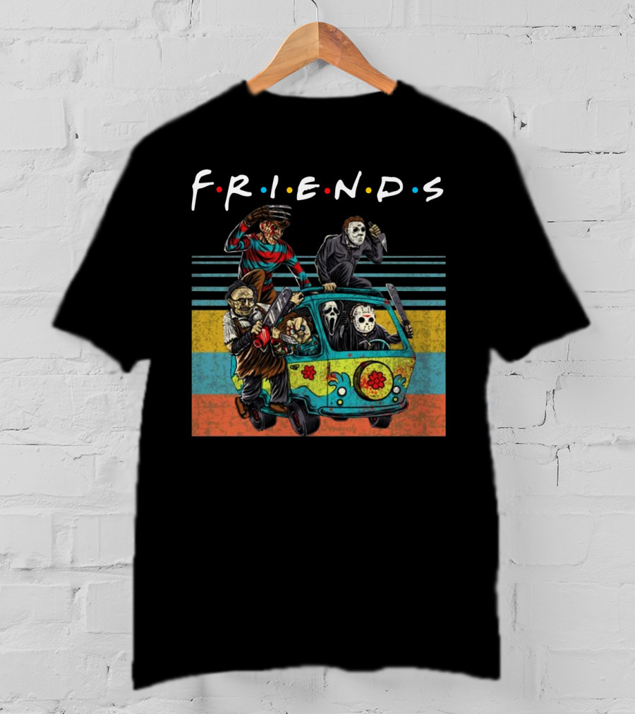 Boom Style Horror Friends In Mystery Van T-Shirt