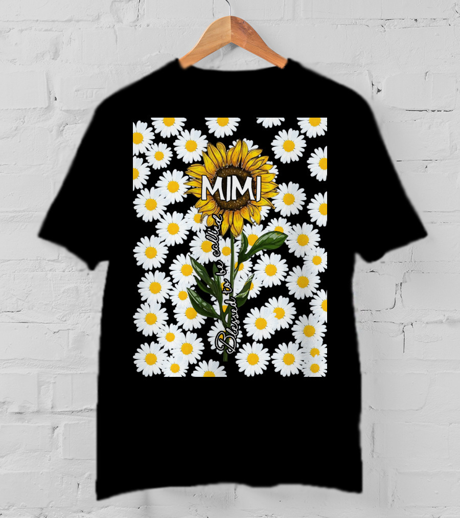 Sunflower Daisy Pattern Blessed To Be Called Mimi T-Shirt