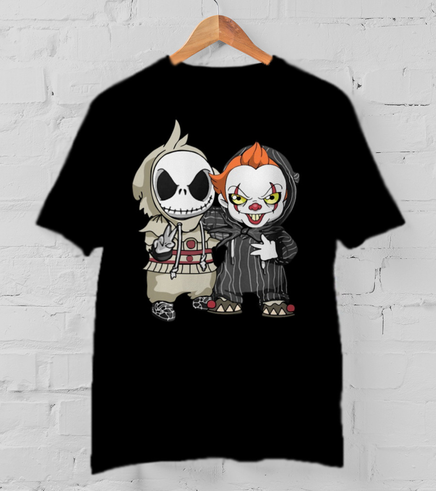 Baby Jack Skellington Pennywise Cute Horror Character Mashup T-Shirt