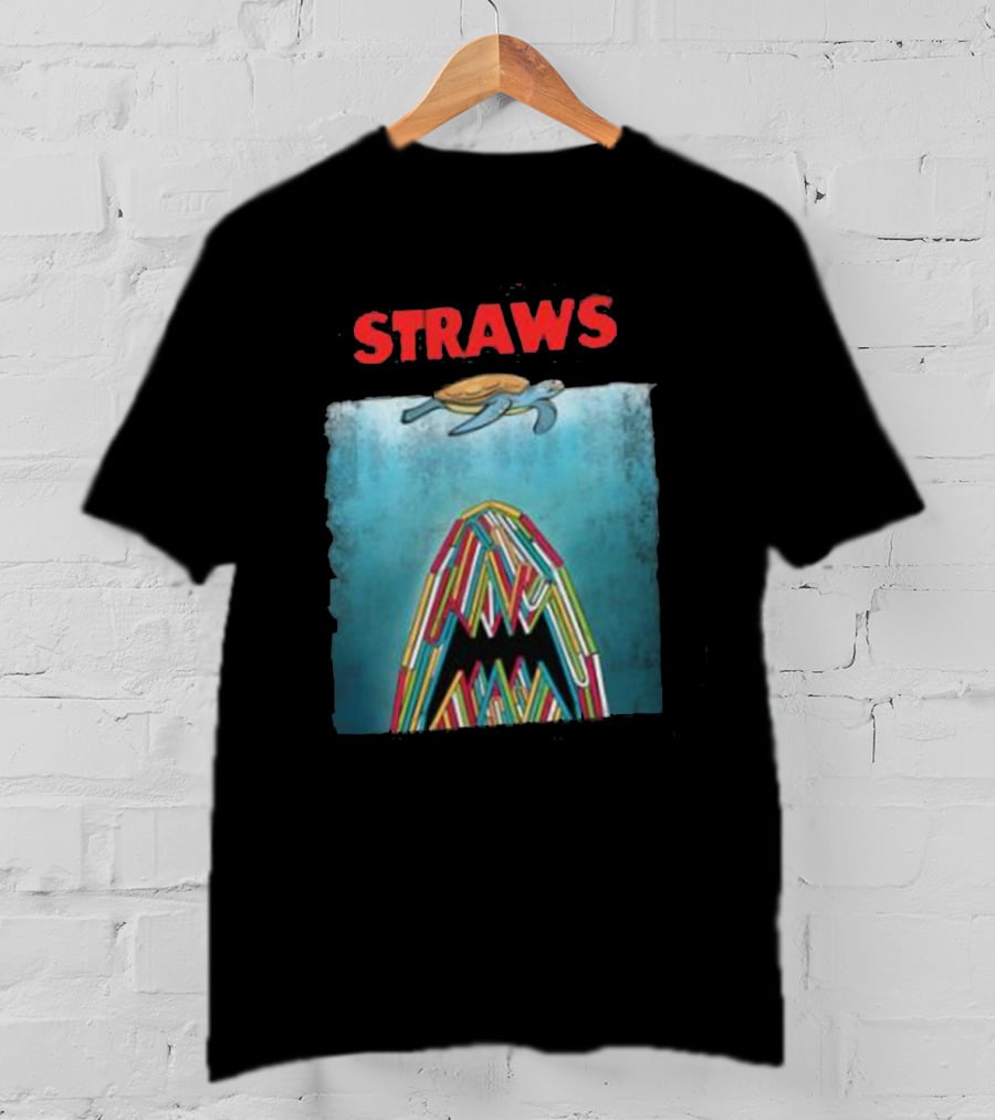 STRAWS Turtle Ocean Straws Mouth T-Shirt