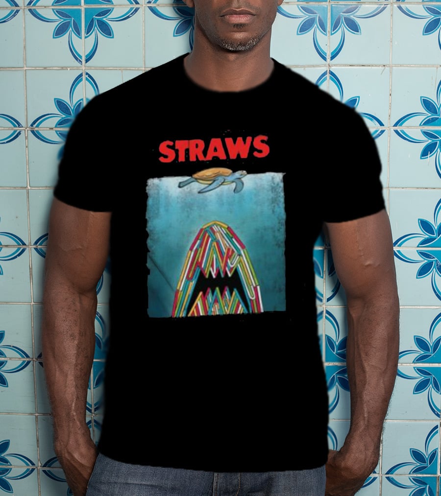 STRAWS Turtle Ocean Straws Mouth T-Shirt
