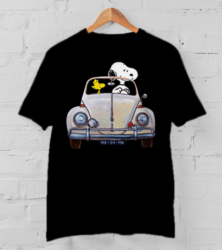 Snoopy And Woodstock 09-09-MK Car Adventure T-Shirt