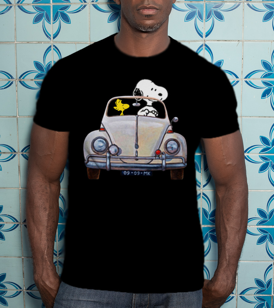 Snoopy And Woodstock 09-09-MK Car Adventure T-Shirt