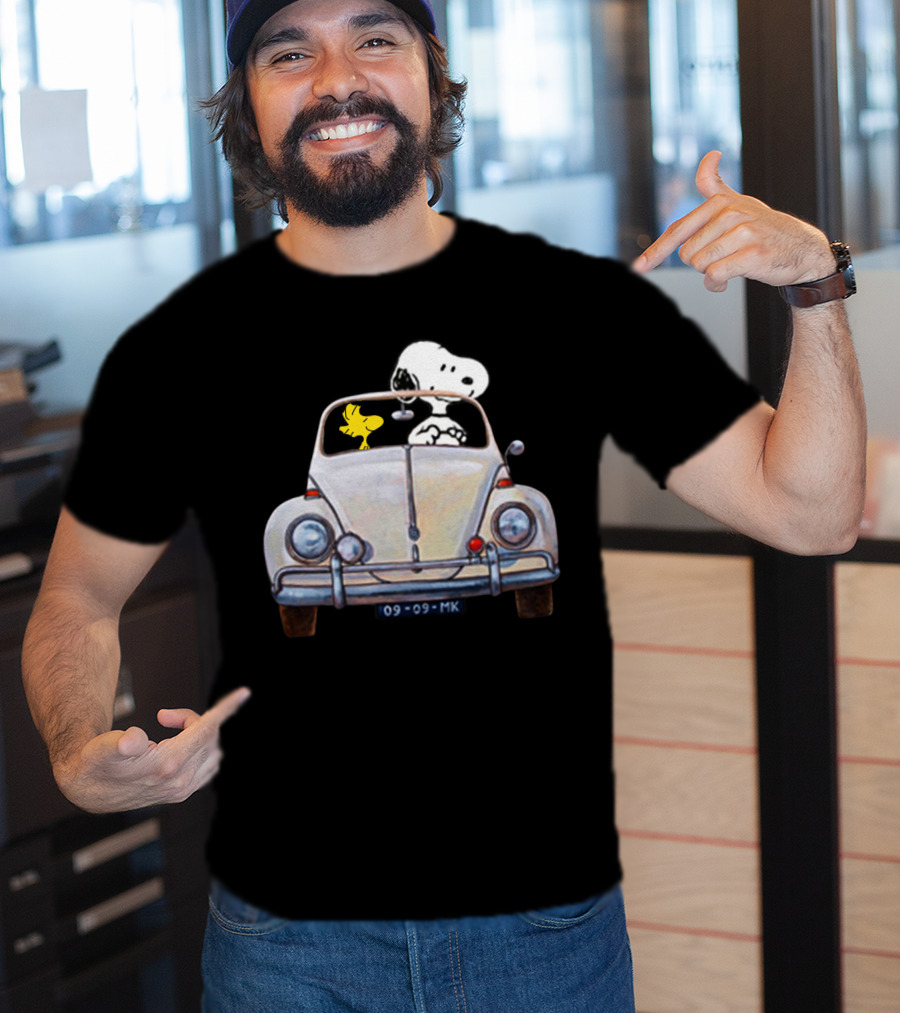 Snoopy And Woodstock 09-09-MK Car Adventure T-Shirt