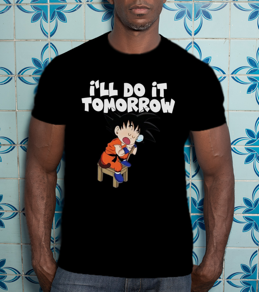 Goku I'll Do It Tomorrow Eating Ice Cream T-Shirt