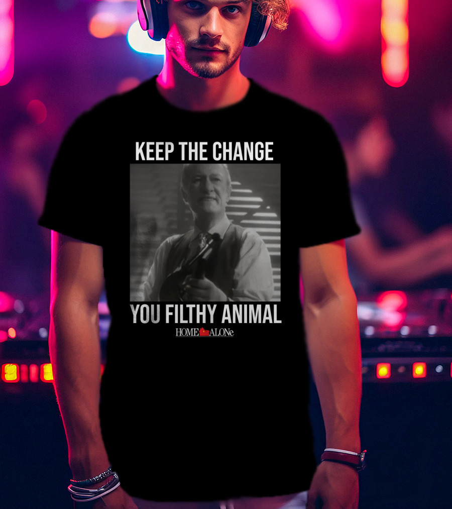 Keep The Change You Filthy Animal Home Alone Retro Movie Scene T-Shirt