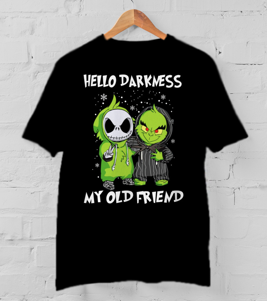 Hello Darkness My Old Friend Baby Jack And Grinch T-Shirt
