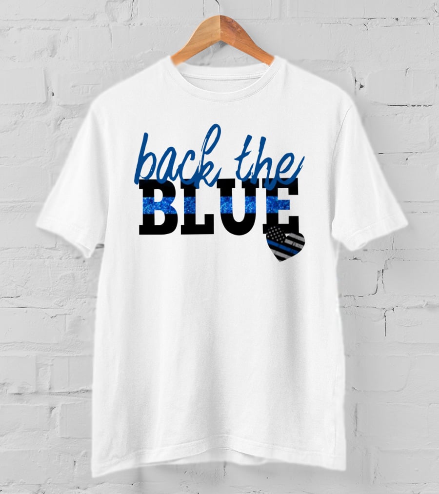 Back The Blue Thin Blue Line Heart T-Shirt