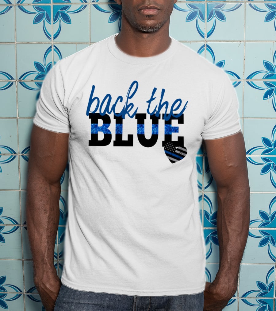 Back The Blue Thin Blue Line Heart T-Shirt