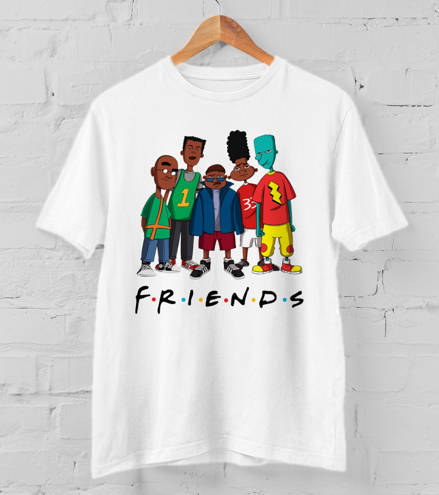 F.R.I.E.N.D.S Characters With 90s Animated T-Shirt