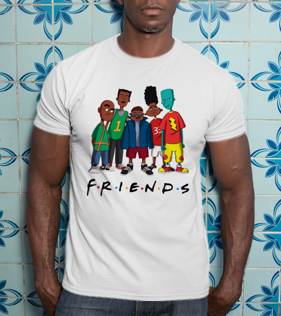 F.R.I.E.N.D.S Characters With 90s Animated T-Shirt