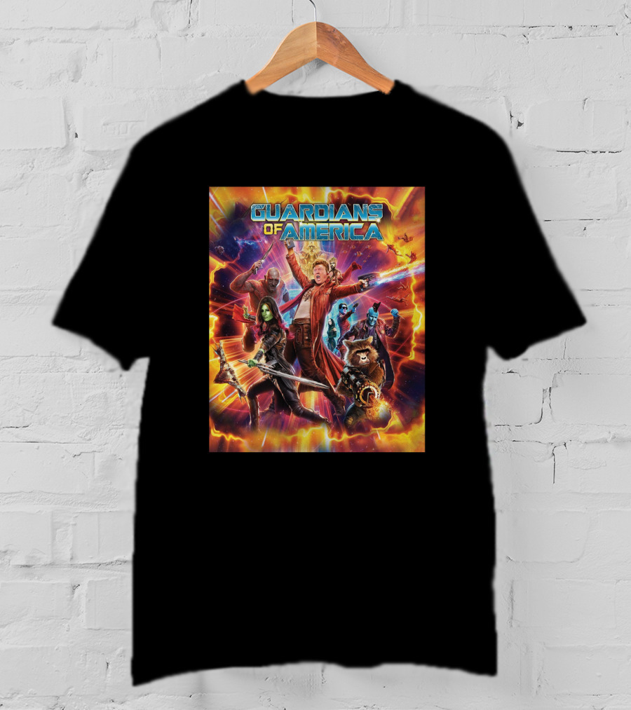 Guardians Of America Star-Lord Rocket Groot Gamora Drax T-Shirt