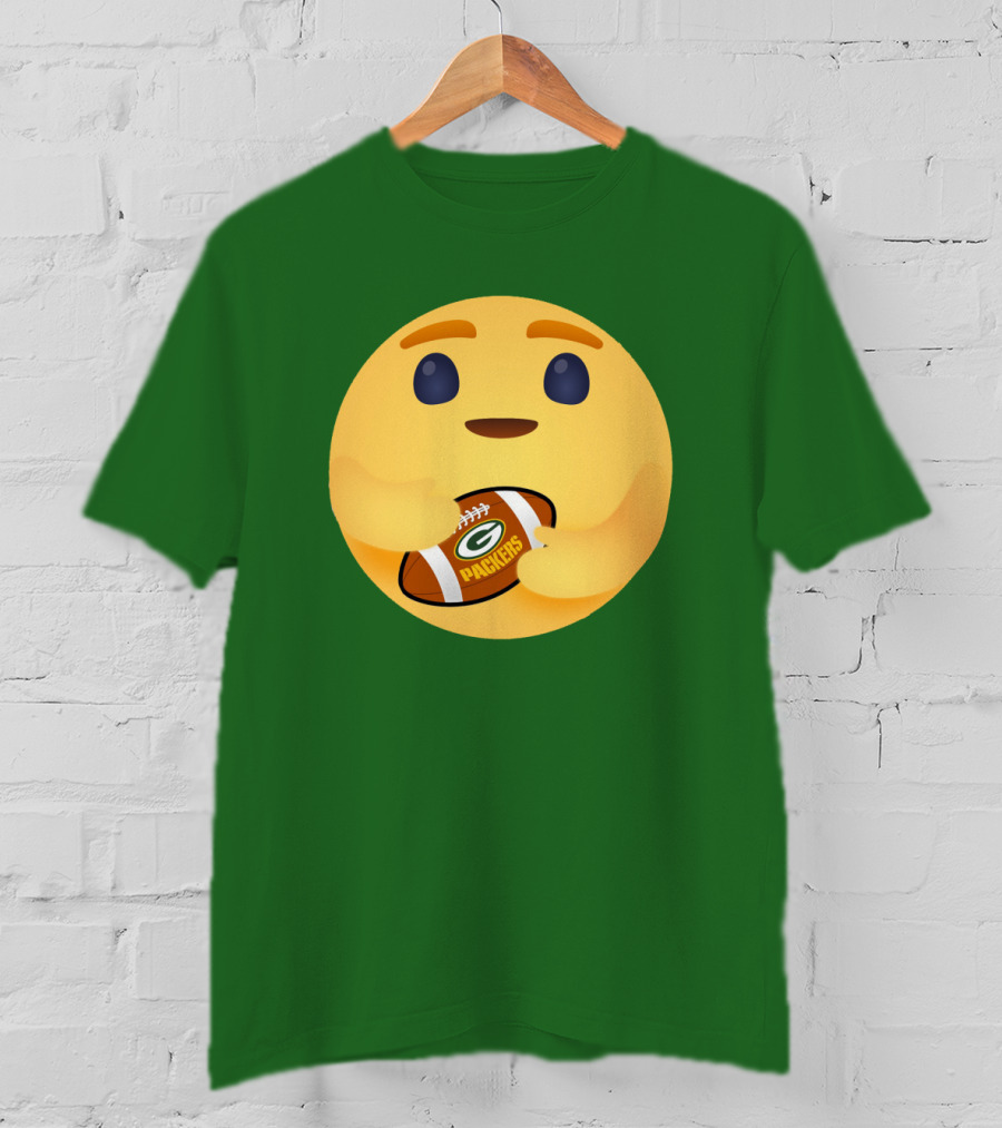 Care Emoji Hugs Green Bay Packers Football T-Shirt