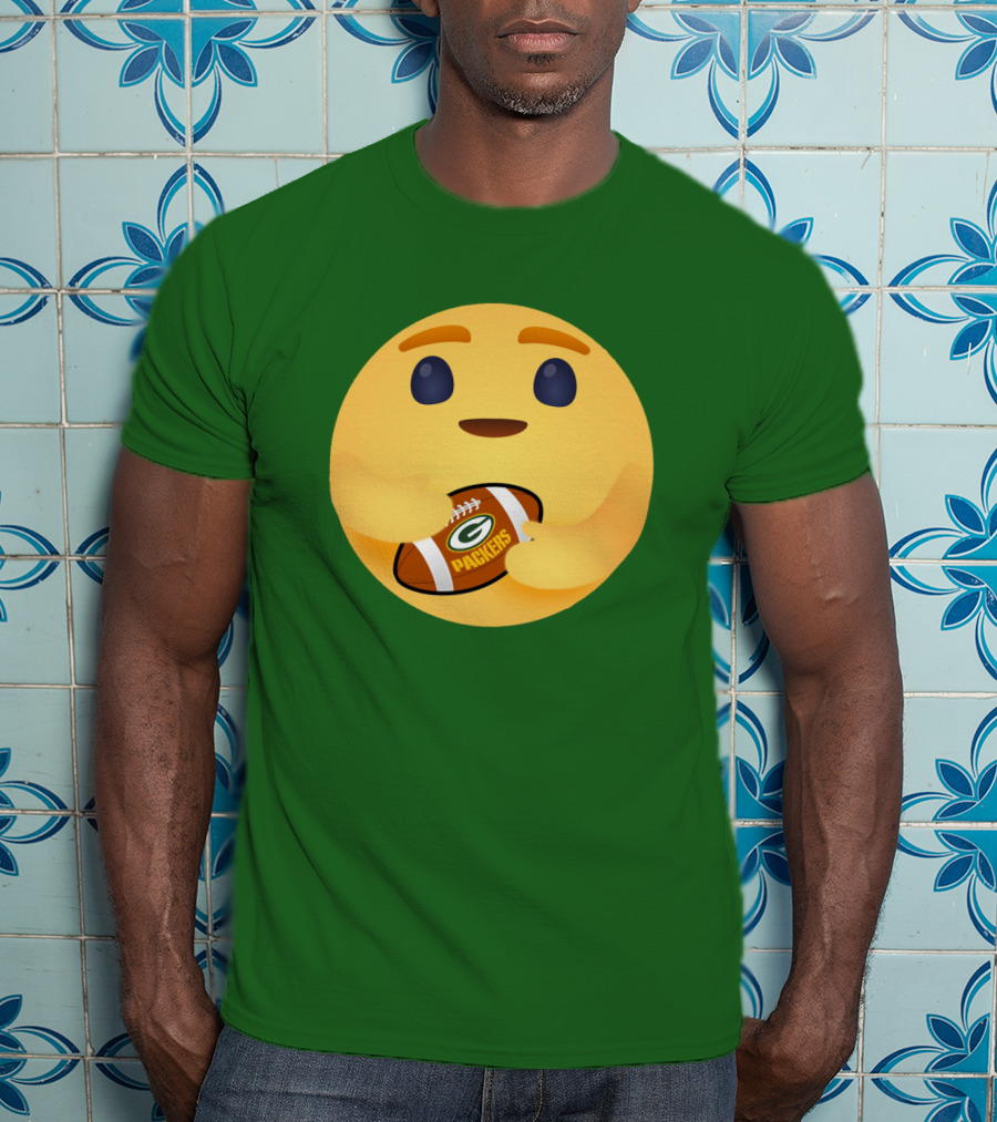 Care Emoji Hugs Green Bay Packers Football T-Shirt