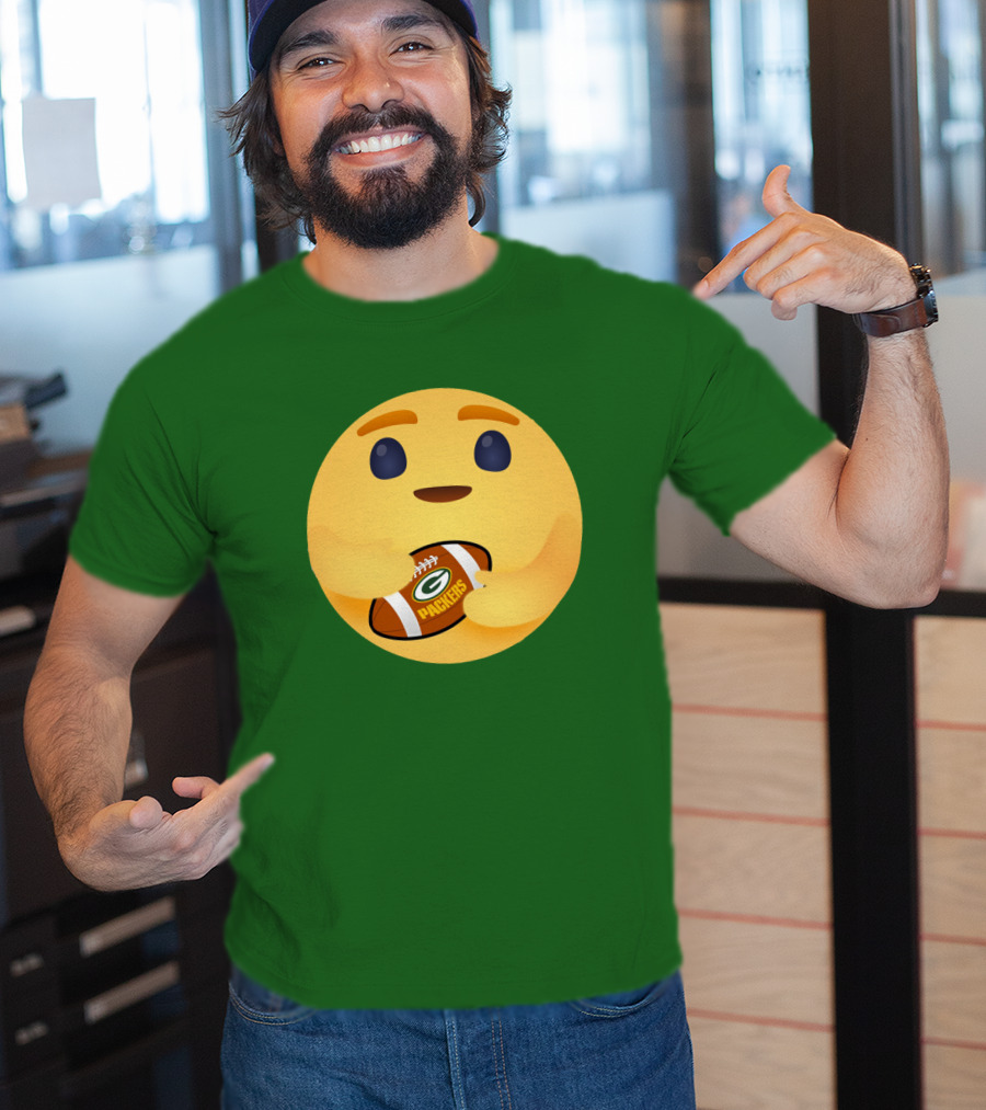 Care Emoji Hugs Green Bay Packers Football T-Shirt