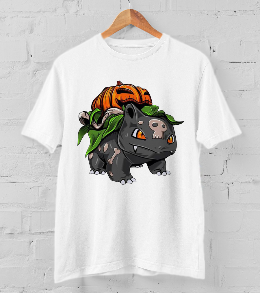 Halloween Bulbasaur Pumpkin Skeleton Spooky Pokemon T-Shirt