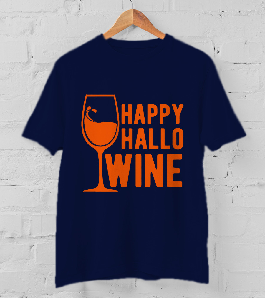 Happy HalloWine Wine Glass Halloween T-Shirt