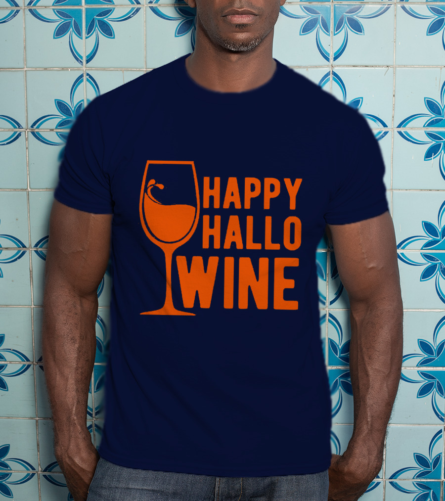 Happy HalloWine Wine Glass Halloween T-Shirt