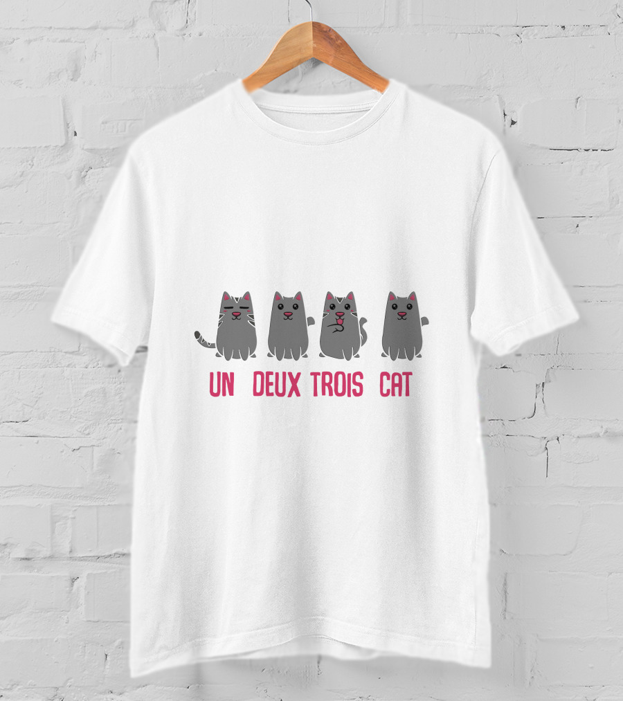 Un Deux Trois Cat Counting Cats In French T-Shirt