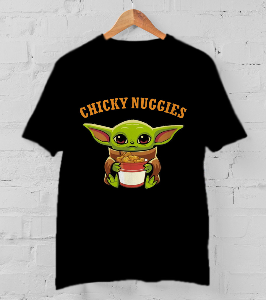 Chicky Nuggies Baby Yoda Holding Nugget Bowl T-Shirt