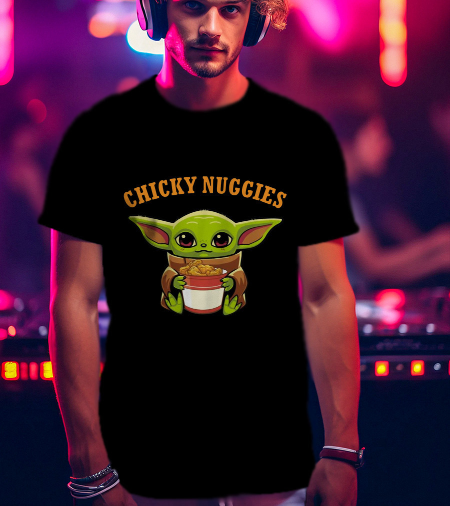 Chicky Nuggies Baby Yoda Holding Nugget Bowl T-Shirt