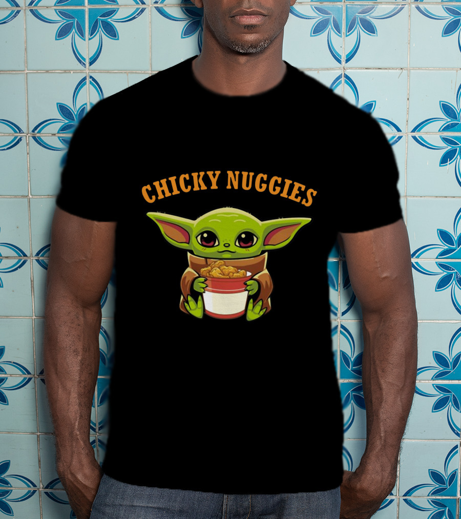 Chicky Nuggies Baby Yoda Holding Nugget Bowl T-Shirt