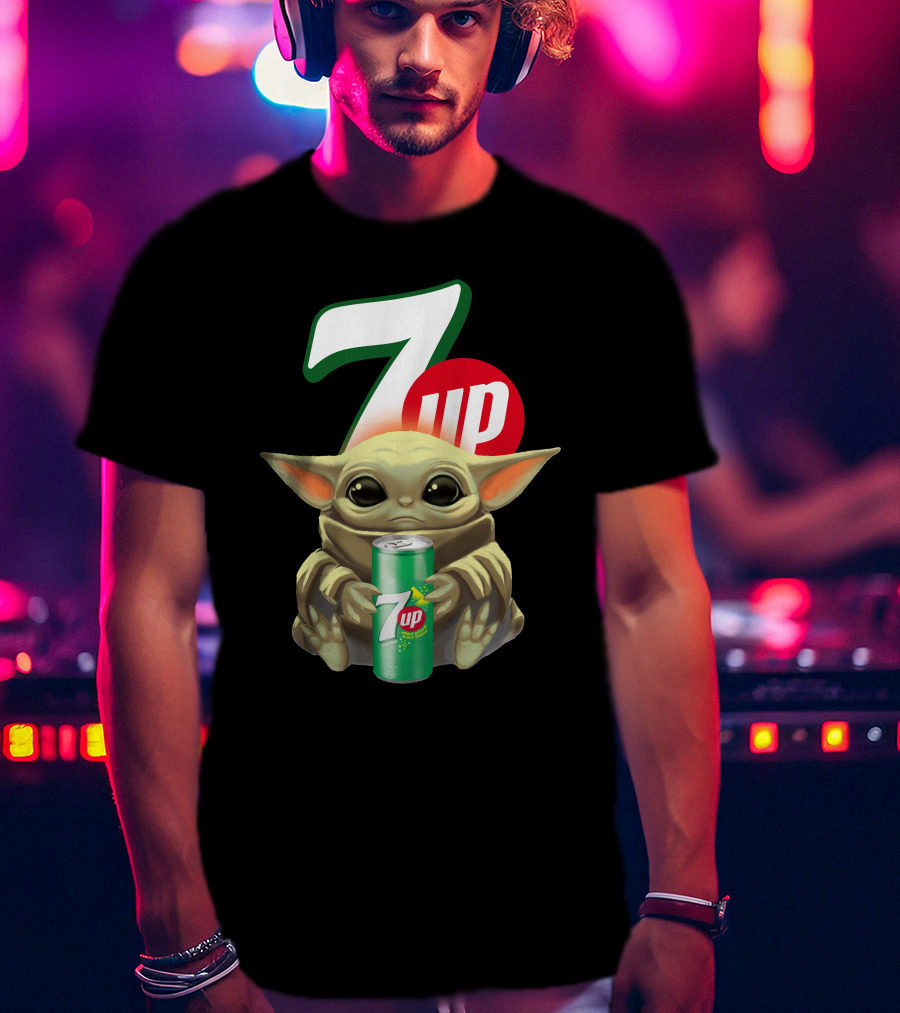 Baby Yoda Holds 7up Can T-Shirt