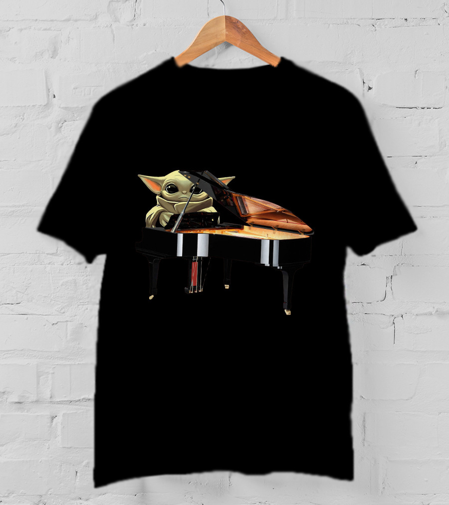 Baby Yoda At Grand Piano T-Shirt