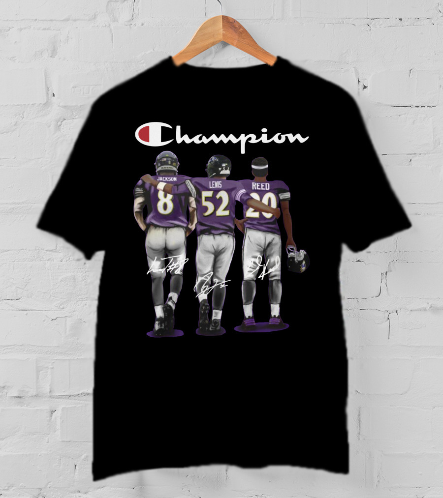 Champion Baltimore Ravens Jackson Lewis Reed Signatures T-Shirt