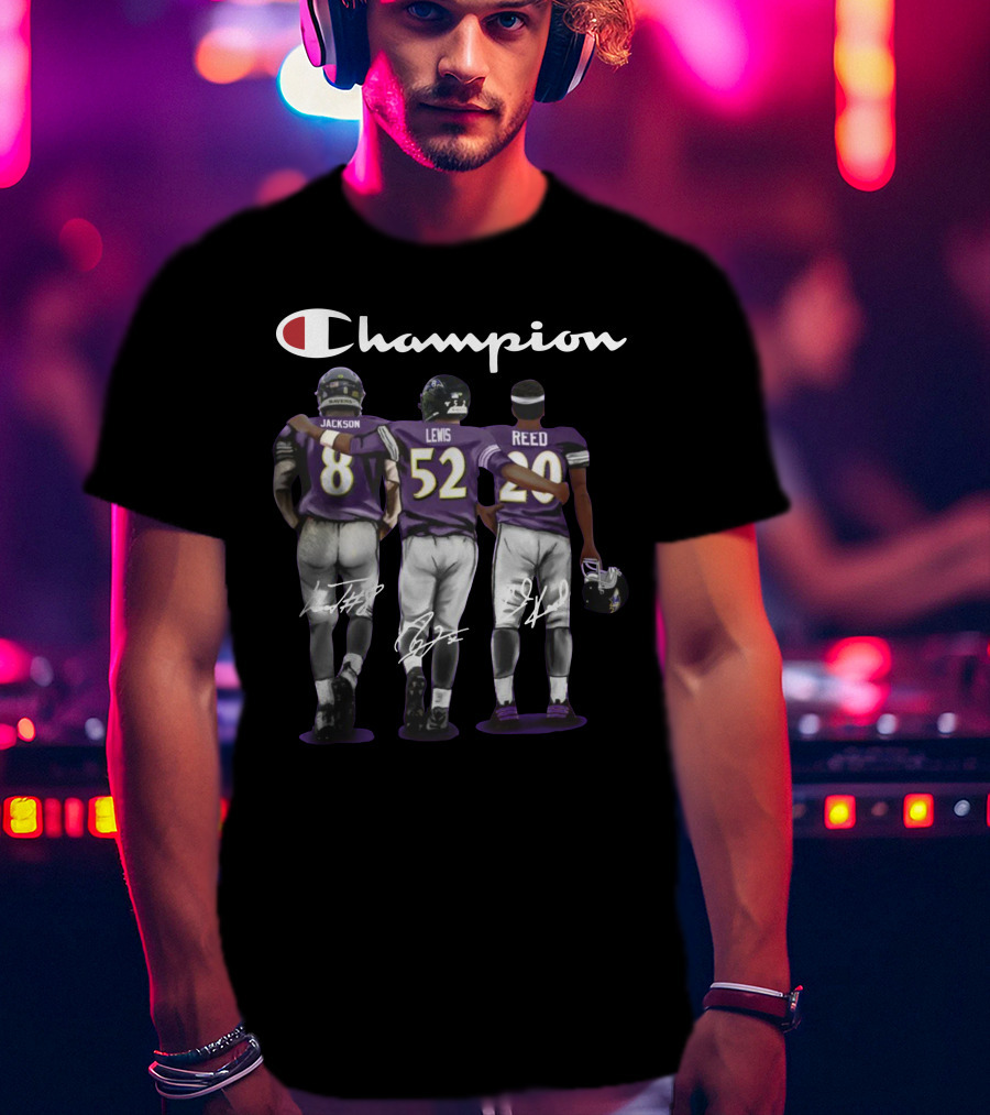 Champion Baltimore Ravens Jackson Lewis Reed Signatures T-Shirt