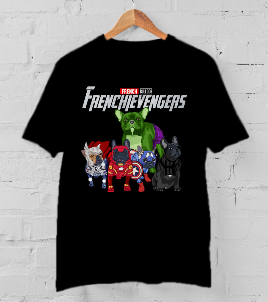 Marvel French Bulldog Frenchievengers Assemble Comic Heroes T-Shirt