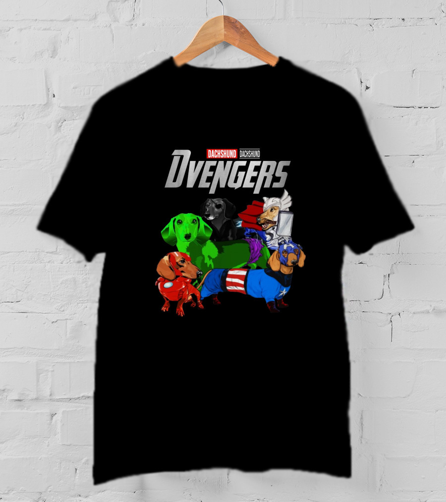 Marvel Avengers Endgame Dachshund Dvengers Dogs As Superheroes T-Shirt