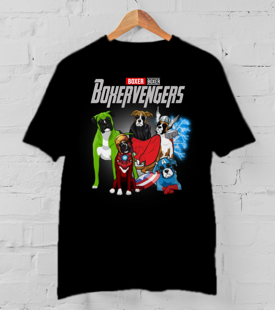 Marvel Avengers Boxer Boxervengers Dogs Superhero T-Shirt