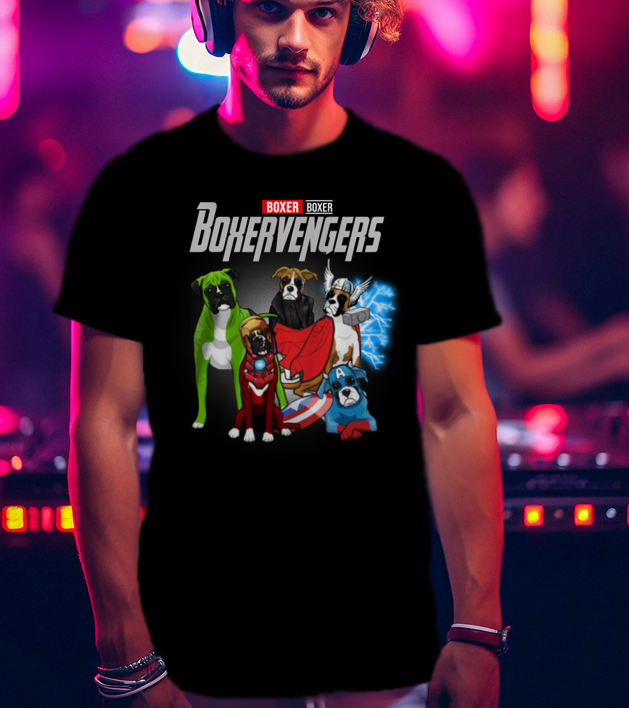 Marvel Avengers Boxer Boxervengers Dogs Superhero T-Shirt