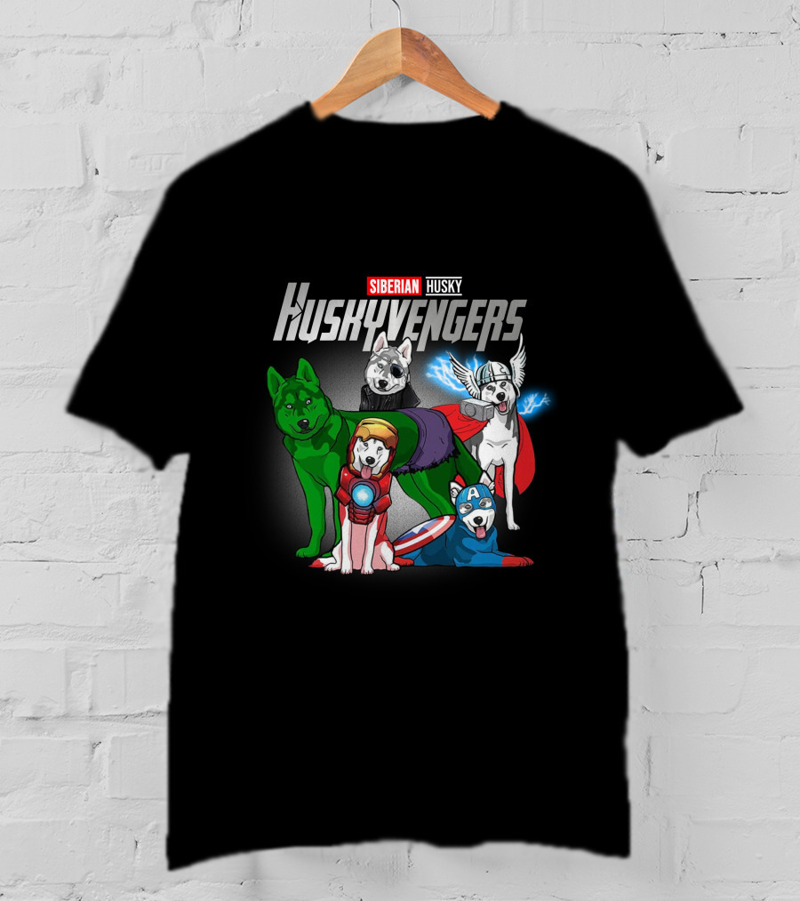 Marvel Siberian Husky Huskyvengers Avengers Crossover Dogs T-Shirt
