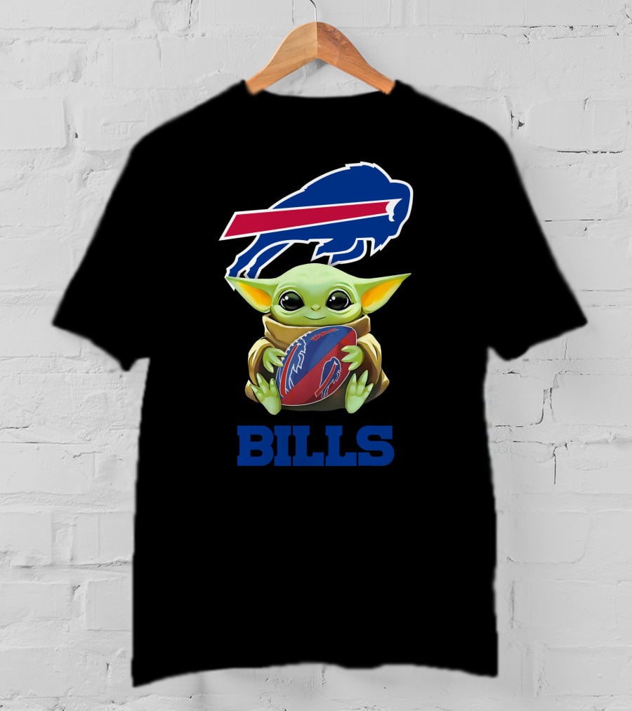 Baby Yoda Buffalo Bills Football Hug Tailgate T-Shirt
