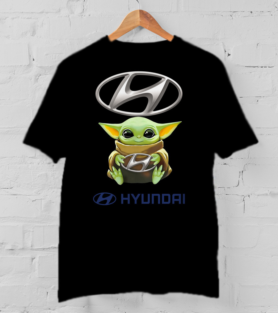 Baby Yoda Holding Hyundai T-Shirt