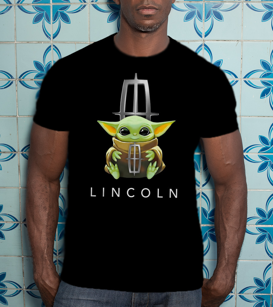 Baby Yoda Holding Lincoln Silver T-Shirt