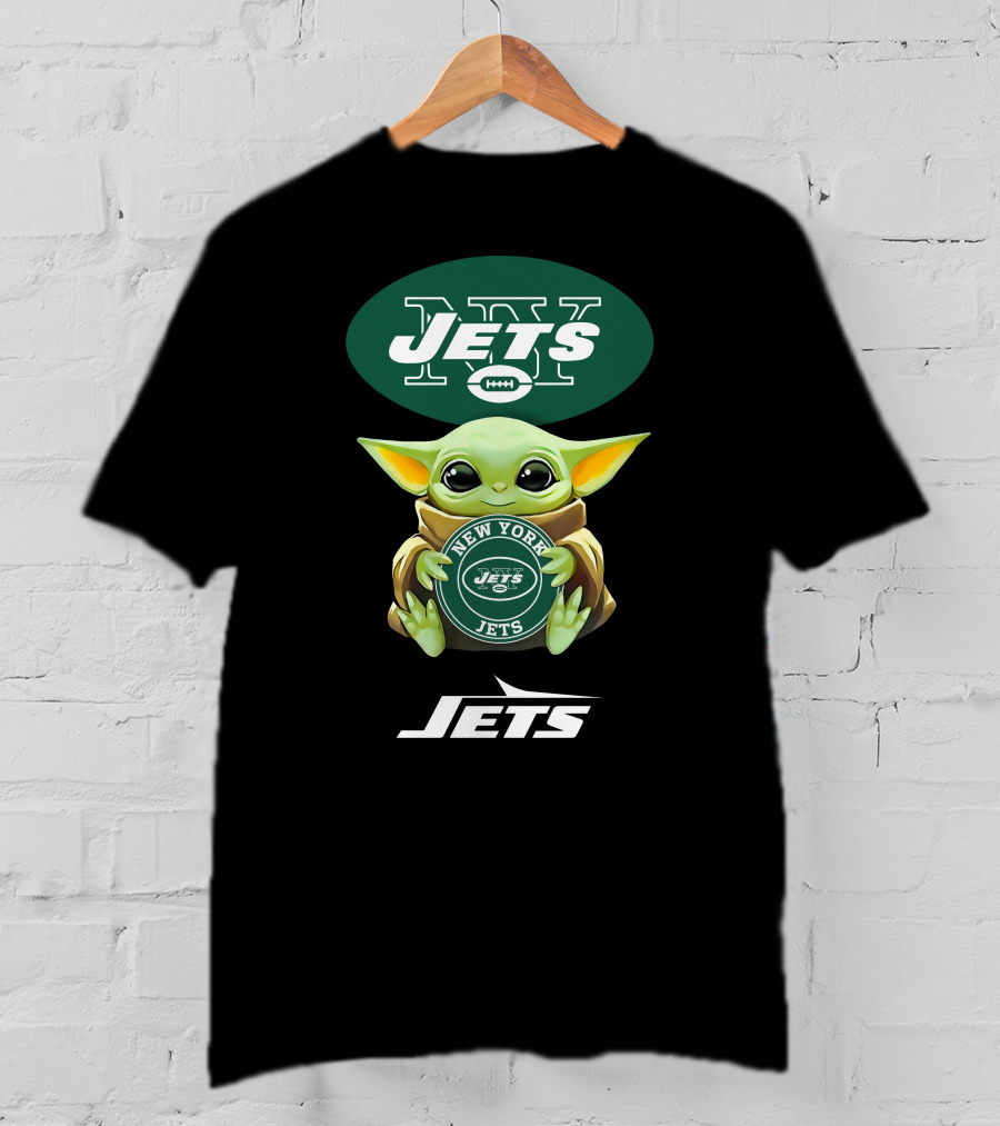 New York Jets Baby Yoda Hug Jets T-Shirt