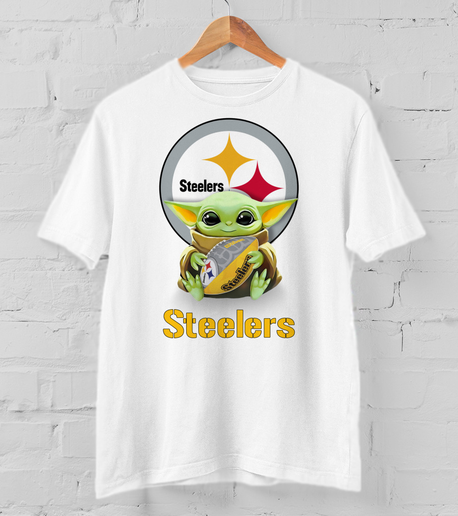 Baby Yoda Hug Steelers Football Tailgate Pittsburgh Steelers T-Shirt