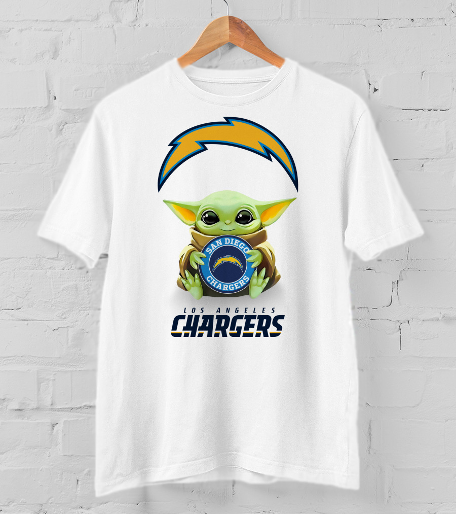 Baby Yoda Hug Los Angeles Chargers San Diego Chargers T-Shirt
