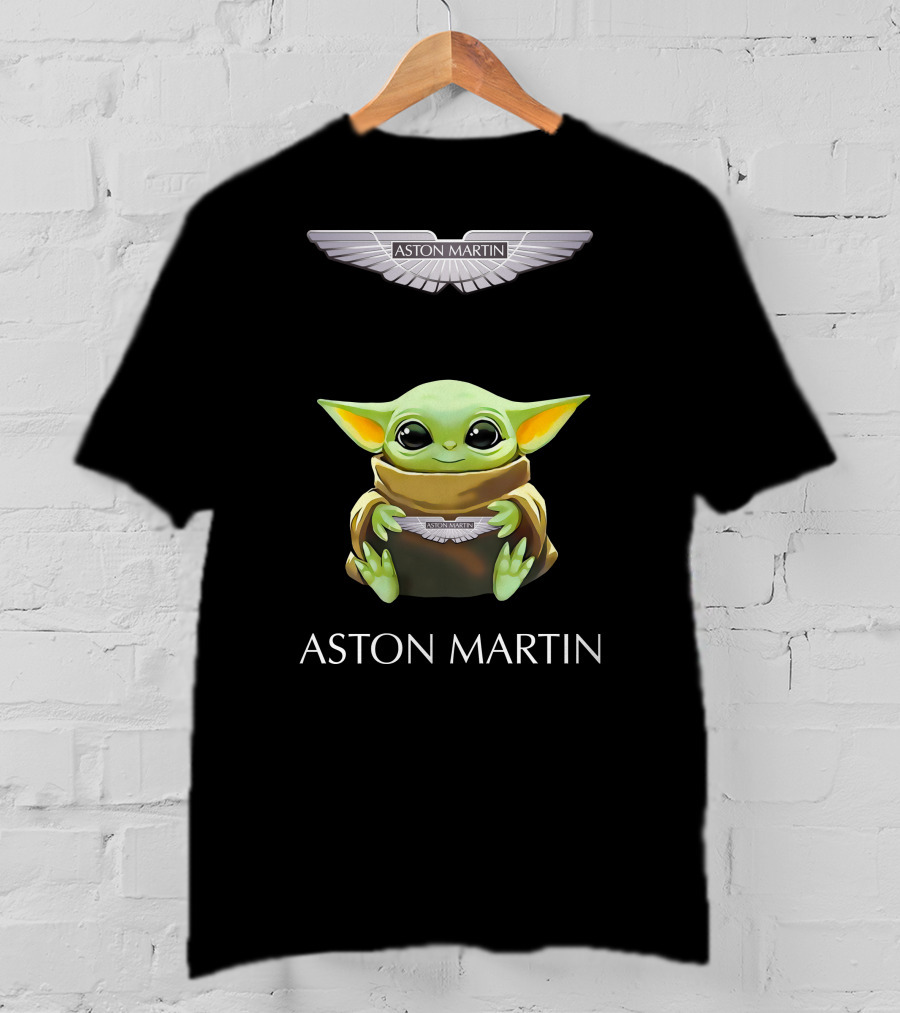 Star Wars Baby Yoda Hugging Aston Martin T-Shirt
